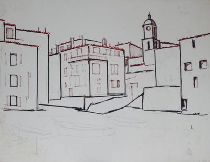 Roger ARGENTON (1908-1990) St-Tropez Dessin...