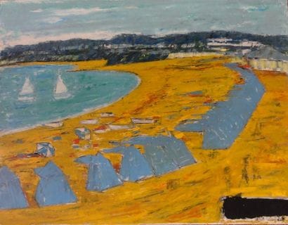 Roger ARGENTON (1908-1990) Plage Huile sur...