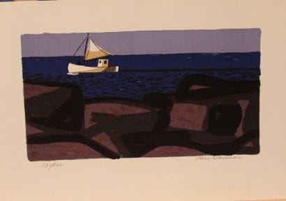 LARS NOORMAN (1915-1979) Bateaux, Femme au...