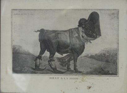 Reproduction d'une gravure représentant un...