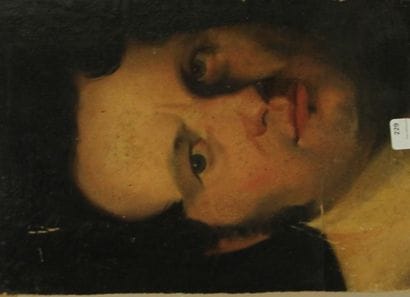 Ecole française du XIXème s. Etude de visage...