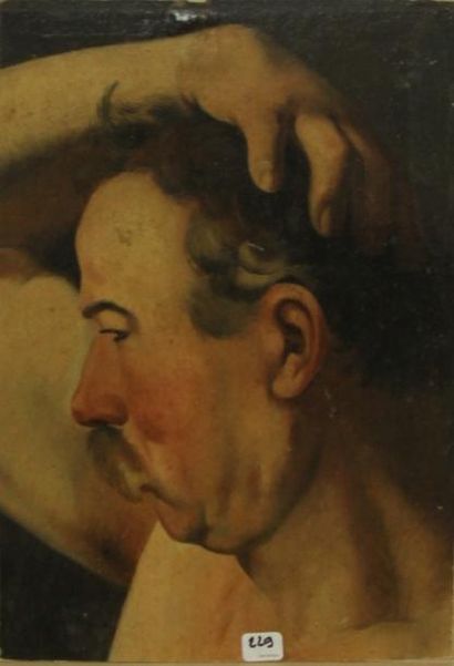Ecole française du XIXème s. Etude de visage...