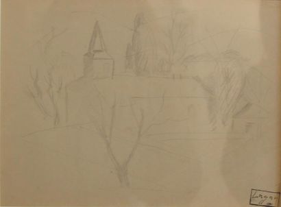 Celso LAGAR (1891-1966) Paysage Mine de plomb...