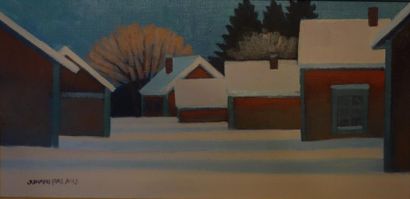 - Juhani PALMU (1945-1995) Maisons en hiver,...