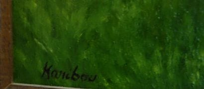 KARIBOU Paysage Quatre huiles sur toile 41...
