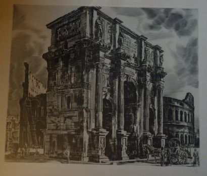 - A. PERETTE Le Val de Grâce, gravure polychrome,...