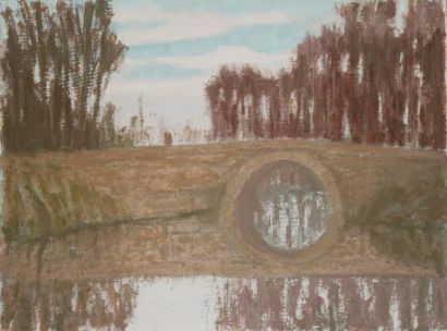 Roger ARGENTON (1908-1990) Paysage au pont...
