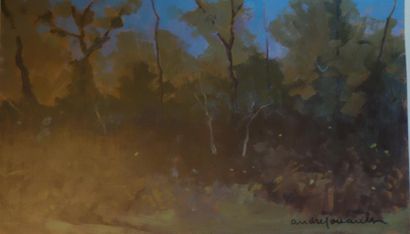 André JOUAULT Paysage Gouache signée en bas...
