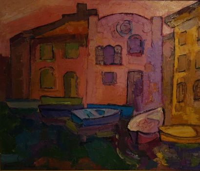 Florence ROCHETTE - AMIOT Le port Huile sur...