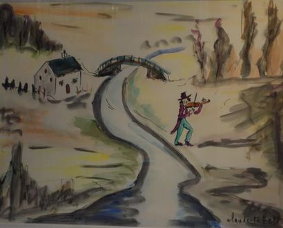 Claude TABET (1924-1979) Le violoncelliste...