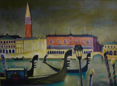 Dan WALCK (1909-2002) Venise Huile sur toile...