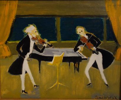 Dan WALCK (1909-2002) Les musiciens Huile...