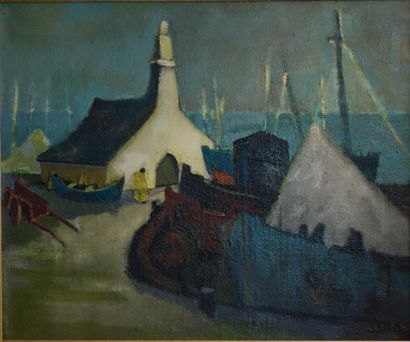 Dan WALCK (1909-2002) Le port Huile sur toile...