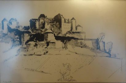 - Luc ROCHETTE Paysage, deux lavis d'encre...