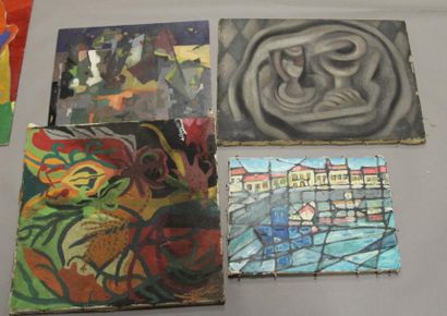 Ecole contemporaine Compositions abstraites...