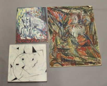 Ecole contemporaine Compositions abstraites...
