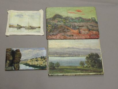 Ecole moderne Paysages Dix huiles sur toile...