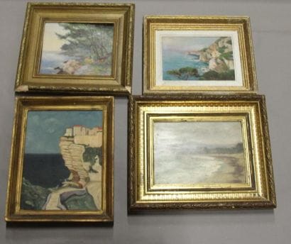 Ecole moderne Paysage bord de mer Dix huiles...