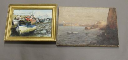 Ecole moderne Paysage bord de mer Dix huiles...