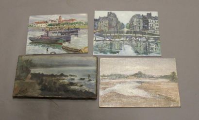 Ecole moderne Paysage bord de mer Dix huiles...
