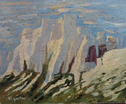 Roger ARGENTON (1908-1990) Paysage à la forteresse...