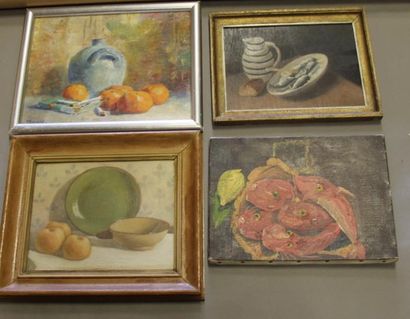 Ecole moderne Nature-morte Dix huiles sur...