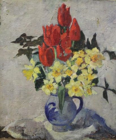 Ecole moderne Nature-morte aux bouquets de...