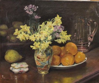 Ecole moderne Nature-morte aux bouquets de...