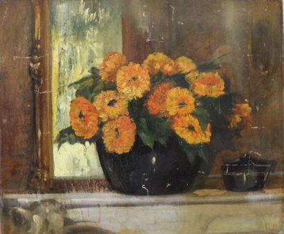 Ecole moderne Nature-morte aux bouquets de...