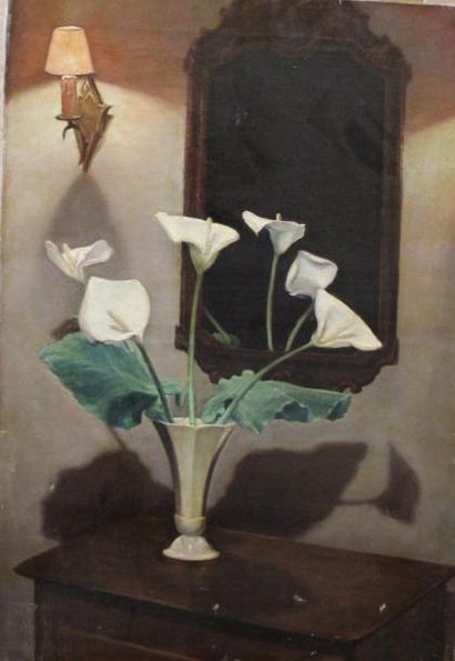Ecole moderne Nature-morte aux bouquets de...