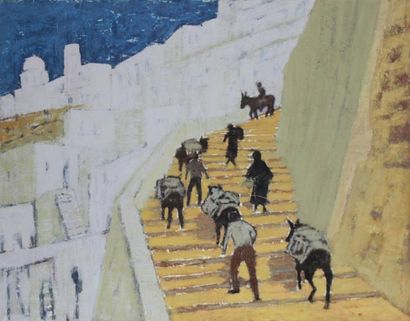 Roger ARGENTON (1908-1990) Retour de pêcheurs...