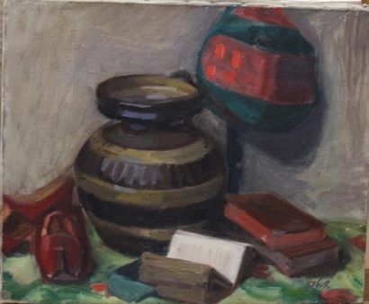 Ecole moderne Nature morte Huit huiles sur...