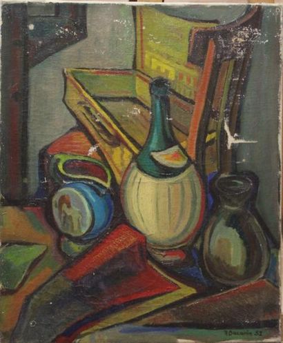 Ecole moderne Nature-morte Six huiles sur...