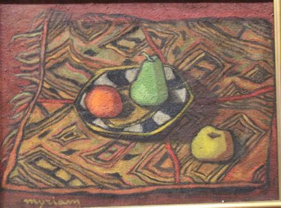 Ecole moderne Nature-morte Six huiles sur...