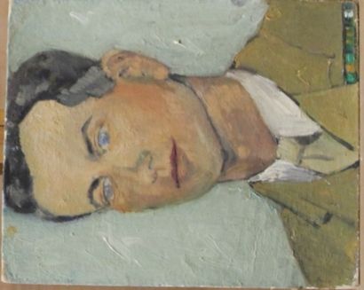 Ecole moderne Portrait d'homme Quatre huiles...