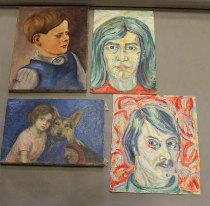 Ecole moderne Portrait Douze huiles sur toile...