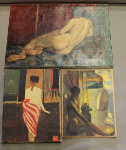 Ecole moderne Portrait Douze huiles sur toile...