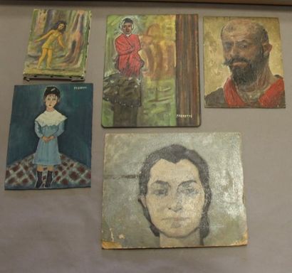 Ecole moderne Portrait Douze huiles sur toile...