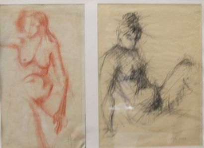 Ecole moderne Portait Quatre huiles sur toile...