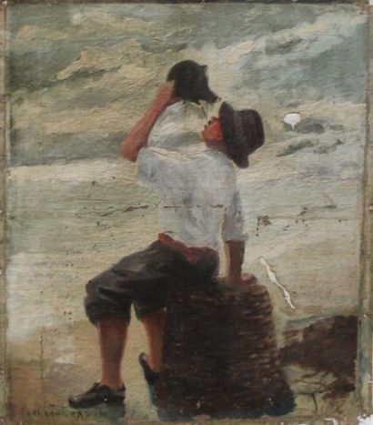 Ecole moderne Portait Quatre huiles sur toile...