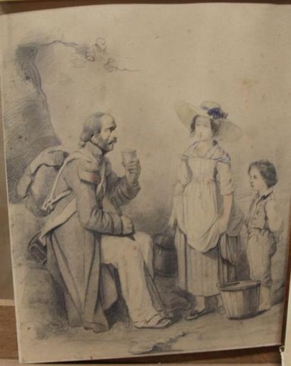 Ecole moderne Portait Quatre huiles sur toile...