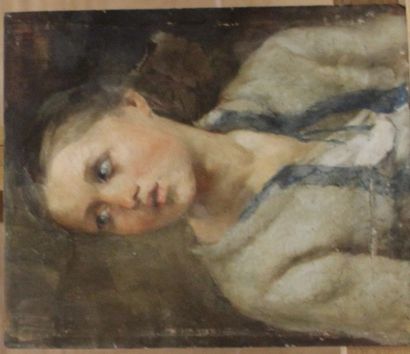 Ecole moderne Portait Quatre huiles sur toile...