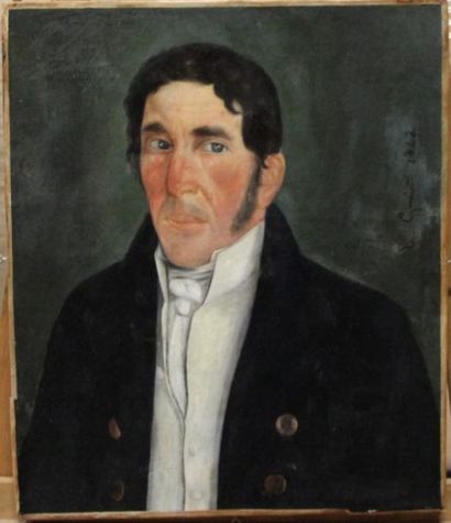Ecole XIXème s. Portraits Six huiles sur...