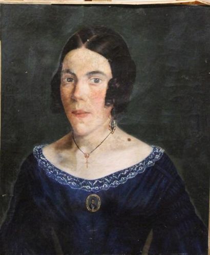 Ecole XIXème s. Portraits Six huiles sur...