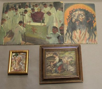 Ecole moderne Scènes bibliques et de genre...