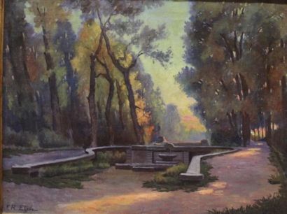 Félix Raoul ETEVE (1902-1967) Vue de parc...