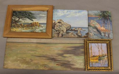 Ecole moderne Bord de mer Sept huiles sur...