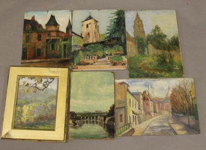 Ecole moderne Paysage Vingt huiles sur toile...