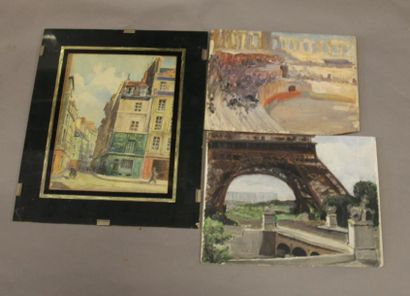 Ecole moderne Paysage Dix huiles sur toile...