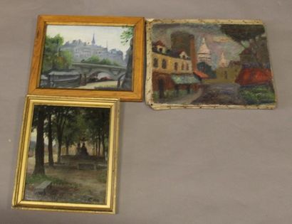 Ecole moderne Paysage Dix huiles sur toile...